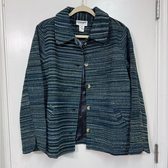 Serengeti Jackets & Blazers - Serengeti fashions striped coat, large